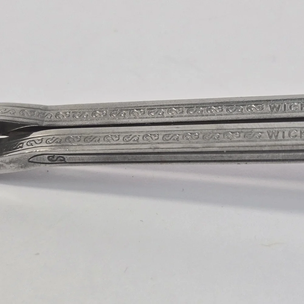 Wickman Stainless Steel Candle Wick Trimmer Etched Scroll Design Scissor Style